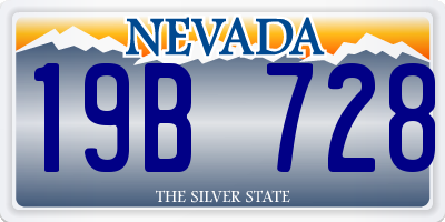 NV license plate 19B728