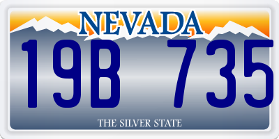 NV license plate 19B735