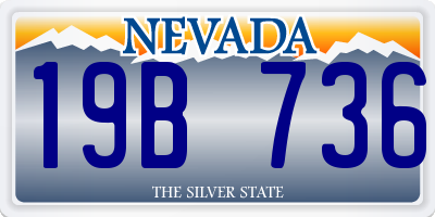 NV license plate 19B736