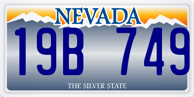 NV license plate 19B749
