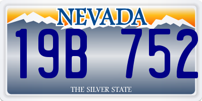 NV license plate 19B752