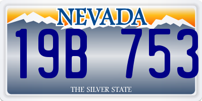 NV license plate 19B753