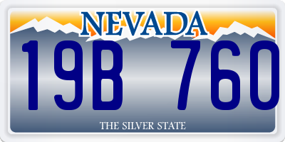 NV license plate 19B760