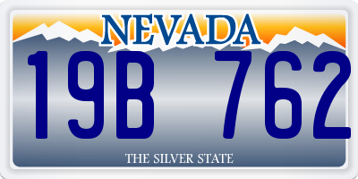 NV license plate 19B762