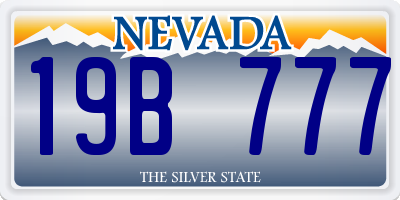 NV license plate 19B777