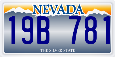 NV license plate 19B781