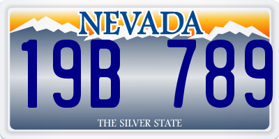 NV license plate 19B789
