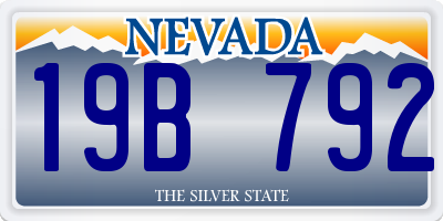 NV license plate 19B792