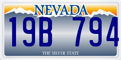 NV license plate 19B794