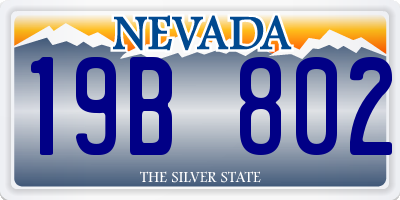 NV license plate 19B802