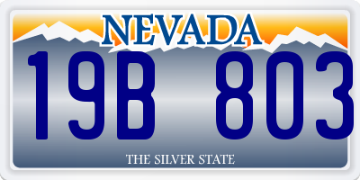 NV license plate 19B803