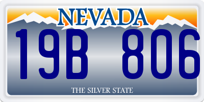 NV license plate 19B806