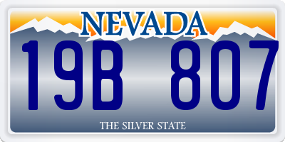 NV license plate 19B807