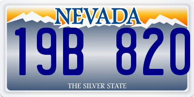 NV license plate 19B820