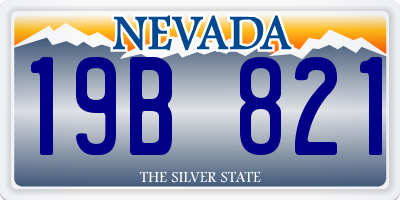 NV license plate 19B821