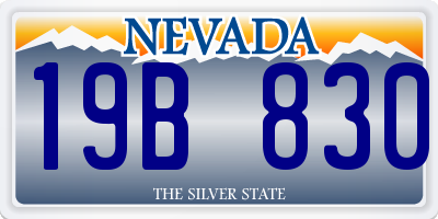 NV license plate 19B830