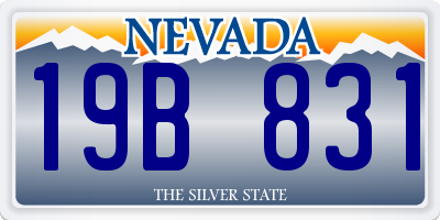 NV license plate 19B831