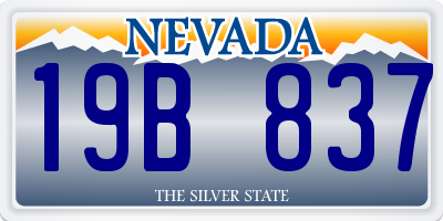 NV license plate 19B837