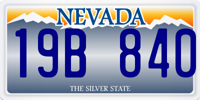 NV license plate 19B840