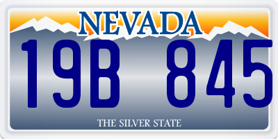 NV license plate 19B845