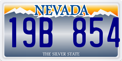 NV license plate 19B854