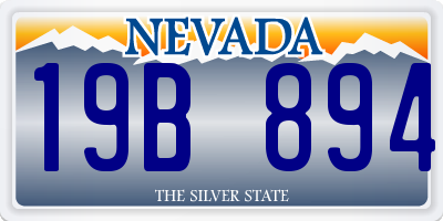 NV license plate 19B894