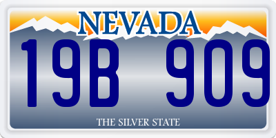NV license plate 19B909