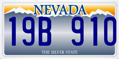 NV license plate 19B910