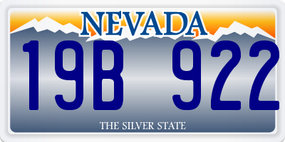 NV license plate 19B922