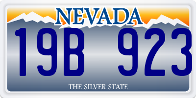 NV license plate 19B923