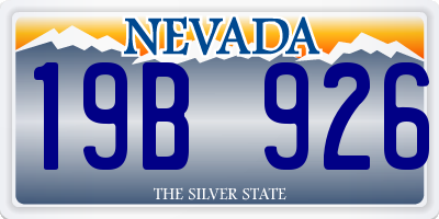 NV license plate 19B926