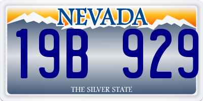 NV license plate 19B929