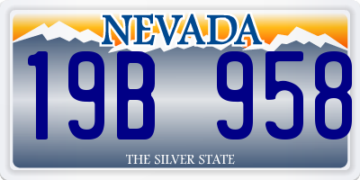 NV license plate 19B958