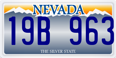 NV license plate 19B963