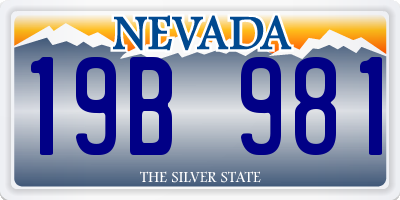 NV license plate 19B981