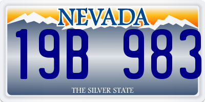 NV license plate 19B983