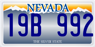 NV license plate 19B992
