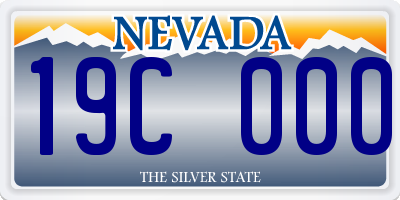 NV license plate 19C000