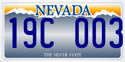 NV license plate 19C003