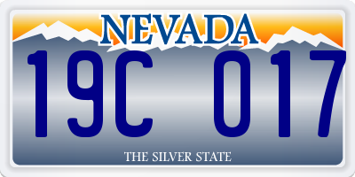 NV license plate 19C017