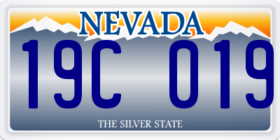 NV license plate 19C019