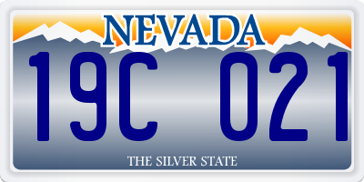 NV license plate 19C021