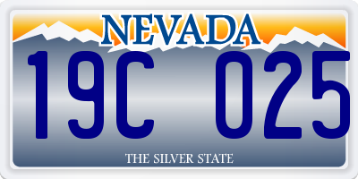 NV license plate 19C025