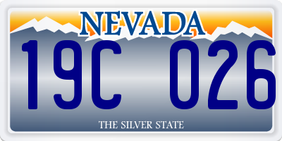 NV license plate 19C026