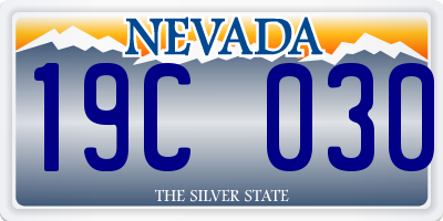 NV license plate 19C030