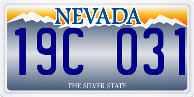 NV license plate 19C031