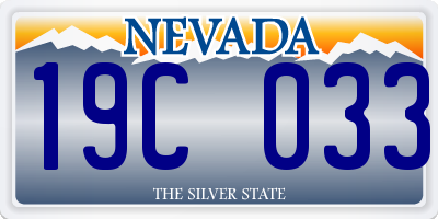 NV license plate 19C033