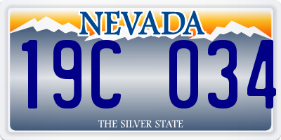 NV license plate 19C034