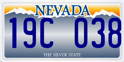 NV license plate 19C038