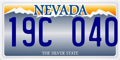 NV license plate 19C040